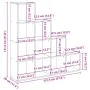 Divider bookcase 4 levels gray wood 131.5x29x131.5 cm by , Bookcases and shelves - Ref: Foro24-857970, Price: 90,17 €, Discou...
