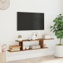 Engineered wood aged TV wall shelf 125x18x23cm by , Shelves and shelves - Ref: Foro24-856574, Price: 29,75 €, Discount: %