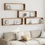 Estantes cubo de pared 4 uds madera envejecida 100x15x30 cm de , Estantes y estanterías - Ref: Foro24-856583, Precio: 57,41 €...