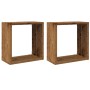 Würfel-Wandregale, 2 Stück, aus gealtertem Holz, 30x15x30 cm. von , Regale und Regale - Ref: Foro24-856576, Preis: 25,02 €, R...