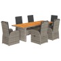 Set comedor jardín 7 pzas y cojines ratán sintético gris von , Gartensets - Ref: Foro24-3277610, Preis: 1,00 €, Rabatt: %