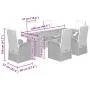 Set comedor jardín 7 pzas y cojines ratán sintético gris by , Garden sets - Ref: Foro24-3277610, Price: 1,00 €, Discount: %