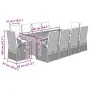 Set de comedor de jardín 11 pzas y cojines ratán sintético gris von , Gartensets - Ref: Foro24-3277612, Preis: 1,00 €, Rabatt: %