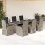 Set comedor jardín 9 pzas y cojines ratán sintético gris by , Garden sets - Ref: Foro24-3277619, Price: 1,00 €, Discount: %