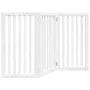 Puerta para perros plegable 3 paneles madera álamo blanca 150cm by , Dog kennels and fences - Ref: Foro24-352246, Price: 69,5...