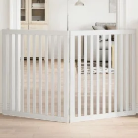 Puerta para perros plegable 2 paneles madera álamo blanca 160cm by , Dog kennels and fences - Ref: Foro24-352250, Price: 57,8...