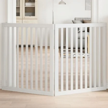 Puerta para perros plegable 2 paneles madera álamo blanca 160cm von , Hundehütten und Zäune - Ref: Foro24-352250, Preis: 55,8...