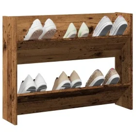 Zapatero de pared madera de ingeniería envejecida 80x18x60 cm by , Shoe racks and shoe organizers - Ref: Foro24-856542, Price...