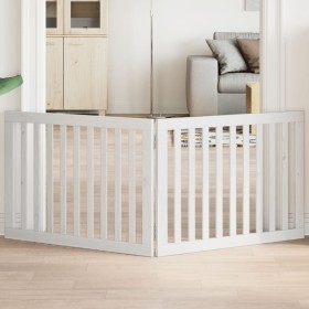 Faltbare Hundetür mit 2 Paneelen aus weißem Pappelholz, 160 cm. von , Hundehütten und Zäune - Ref: Foro24-352248, Preis: 56,4...
