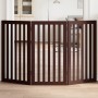 Folding dog gate with 3 panels made of brown poplar wood, 150cm. by , Dog kennels and fences - Ref: Foro24-352262, Price: 74,...