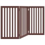 Folding dog gate with 3 panels made of brown poplar wood, 150cm. by , Dog kennels and fences - Ref: Foro24-352262, Price: 74,...
