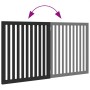 Folding dog gate with 2 panels, made of black poplar wood, 160 cm. by , Dog kennels and fences - Ref: Foro24-352258, Price: 7...