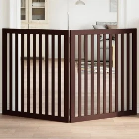 Folding dog gate 2 panels poplar wood brown 160cm by , Dog kennels and fences - Ref: Foro24-352266, Price: 62,34 €, Discount: %