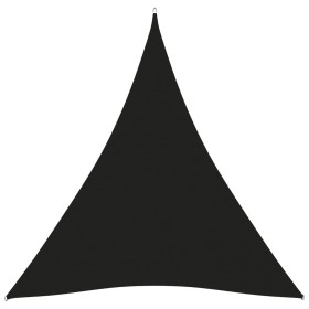 Toldo de vela triangular tela Oxford negro 5x7x7 m