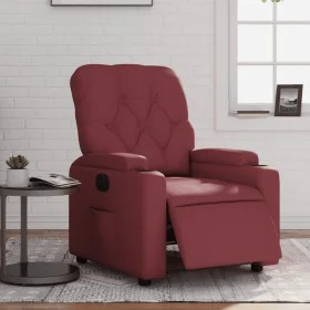 Electric reclining armchair in synthetic red wine leather by , Armchairs - Ref: Foro24-3204762, Price: 250,87 €, Discount: %