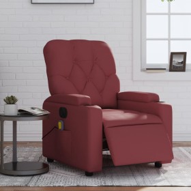 Sillón de masaje reclinable de cuero artificial rojo tinto de , Sillones - Ref: Foro24-3204769, Precio: 262,19 €, Descuento: %