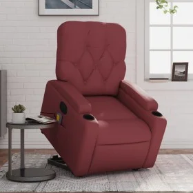 Sillón de masaje elevable eléctrico cuero artificial rojo tinto de , Sillones - Ref: Foro24-3204797, Precio: 316,80 €, Descue...