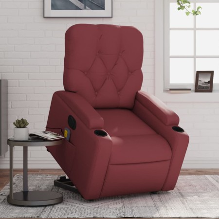 Elektrischer Aufsteh-Massagesessel aus Kunstleder in Weinrot. von , Sessel - Ref: Foro24-3204797, Preis: 327,98 €, Rabatt: %