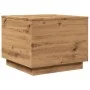 Artisan oak coffee table with LED lights 50x50x40 cm by , Coffee table - Ref: Foro24-857721, Price: 69,27 €, Discount: %