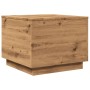 Mesa de centro con luces LED roble artisan 50x50x40 cm de , Mesas de centro - Ref: Foro24-857721, Precio: 61,61 €, Descuento: %