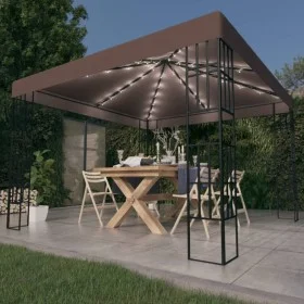 Garden gazebo tent with 3x3 m taupe LED light strip by , Tents and gazebos - Ref: Foro24-3070324, Price: 261,02 €, Discount: %