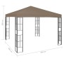 Garden gazebo tent with 3x3 m taupe LED light strip by , Tents and gazebos - Ref: Foro24-3070324, Price: 255,55 €, Discount: %