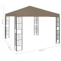 Garden gazebo tent with 3x3 m taupe LED light strip by , Tents and gazebos - Ref: Foro24-3070324, Price: 261,02 €, Discount: %