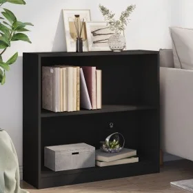 Black plywood bookshelf 80x24x75 cm by , Bookcases and shelves - Ref: Foro24-800892, Price: 57,14 €, Discount: %