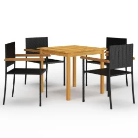 Garden dining set 5 pieces black by , Garden sets - Ref: Foro24-3067715, Price: 318,69 €, Discount: %