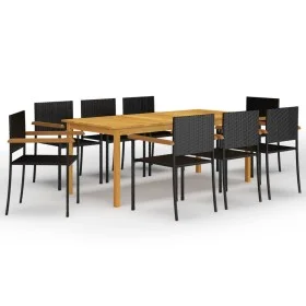 Neunteiliges Gartenspeiseset in Schwarz von , Gartensets - Ref: Foro24-3067902, Preis: 667,79 €, Rabatt: %