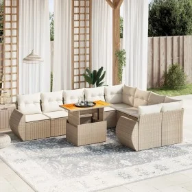Gartensofa-Set mit 10-teiligen beigen Kissen aus synthetischem Rattan. von , Gartensets - Ref: Foro24-3272353, Preis: 817,72 ...