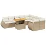 Garden sofa set with beige cushions, 10 pieces, synthetic rattan by , Garden sets - Ref: Foro24-3272353, Price: 817,73 €, Dis...