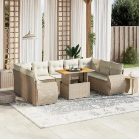 Garden sofa set with beige cushions, 10 pieces, synthetic rattan by , Garden sets - Ref: Foro24-3272339, Price: 817,72 €, Dis...