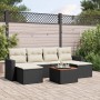 Set de comedor de jardín 7 pzas y cojines ratán sintético negro de , Conjuntos de jardín - Ref: Foro24-3256574, Precio: 392,1...