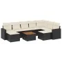 Gartensofa-Set, 10-teilig, mit schwarzen Kissen und synthetischem Rattan. von , Gartensets - Ref: Foro24-3256735, Preis: 557,...