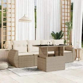 Garden sofa set with 5-piece synthetic rattan beige cushions by , Garden sets - Ref: Foro24-3268358, Price: 431,81 €, Discoun...