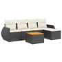 Garden sofa set, 6 pieces, with black synthetic rattan cushions. by , Garden sets - Ref: Foro24-3257309, Price: 356,13 €, Dis...