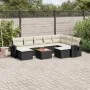 Gartensofa-Set, 10-teilig, mit schwarzen Kissen und synthetischem Rattan. von , Gartensets - Ref: Foro24-3257176, Preis: 563,...