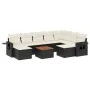 Gartensofa-Set, 10-teilig, mit schwarzen Kissen und synthetischem Rattan. von , Gartensets - Ref: Foro24-3257176, Preis: 563,...
