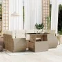 Set sofás de jardín 7 piezas y cojines ratán sintético beige de , Conjuntos de jardín - Ref: Foro24-3268388, Precio: 589,40 €...
