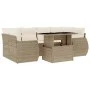 Garden set with 7 pieces of sofas and beige synthetic rattan cushions. by , Garden sets - Ref: Foro24-3268388, Price: 588,85 ...