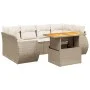 Set sofás de jardín 7 piezas y cojines ratán sintético beige by , Garden sets - Ref: Foro24-3272094, Price: 579,84 €, Discoun...