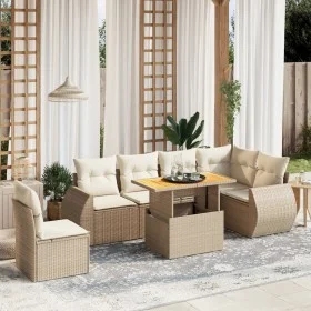Set sofás de jardín 7 piezas y cojines ratán sintético beige by , Garden sets - Ref: Foro24-3272220, Price: 559,69 €, Discoun...