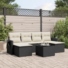 Set de comedor de jardín 7 pzas y cojines ratán sintético negro von , Gartensets - Ref: Foro24-3252863, Preis: 403,66 €, Raba...