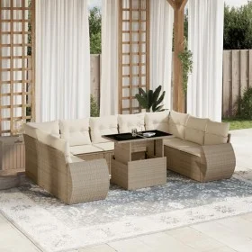 Juego de sofás jardín con cojines beige 10 pzas ratán sintético by , Garden sets - Ref: Foro24-3268738, Price: 830,06 €, Disc...