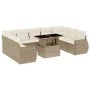 Juego de sofás jardín con cojines beige 10 pzas ratán sintético von , Gartensets - Ref: Foro24-3268738, Preis: 829,84 €, Raba...