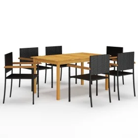 7-piece black garden dining set by , Garden sets - Ref: Foro24-3067809, Price: 483,42 €, Discount: %