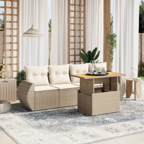 Garden sofa set with 5-piece synthetic rattan beige cushions by , Garden sets - Ref: Foro24-3272073, Price: 387,82 €, Discoun...