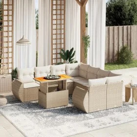 Set de sofás de jardín 9 pzas con cojines ratán sintético beige de , Conjuntos de jardín - Ref: Foro24-3272122, Precio: 705,4...