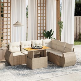 Set of 7-piece garden sofas and beige synthetic rattan cushions by , Garden sets - Ref: Foro24-3272213, Price: 527,71 €, Disc...
